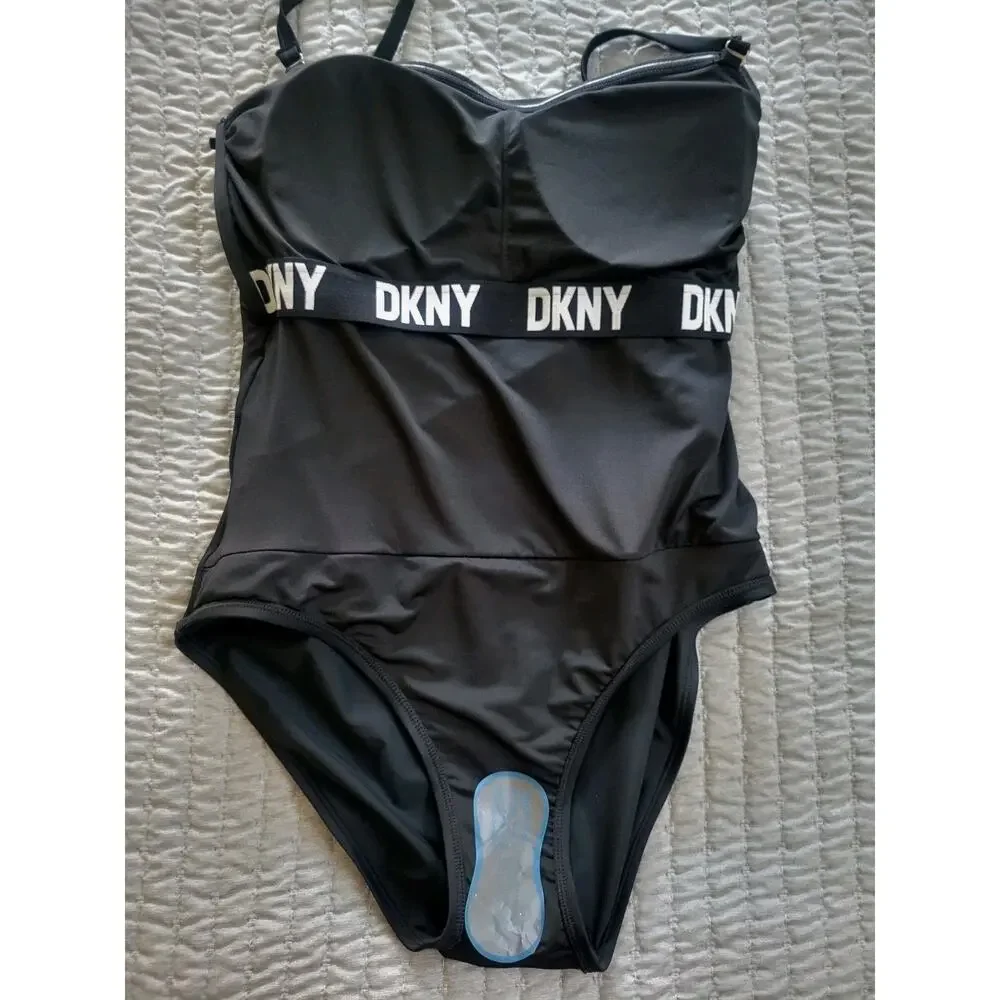 DKNY Black Size XXL One Piece Bathing Suit NEW Adjustable Straps Classic Style - Picture 9 of 11